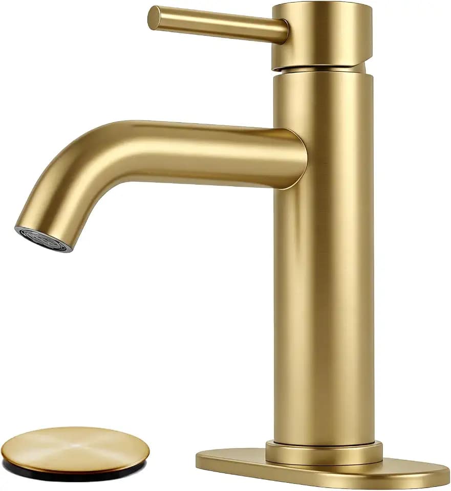 Bathroom Faucet Single Handle Bathroom Sink Faucet Brushed Gold