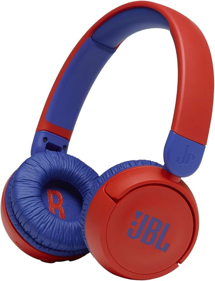 JBL Jr310 BT On-Ear Kinder-Kopfhörer - Rot-Blau – Kabellose Bluetooth-Ohrhörer mit Headset und Fernbedienung – Ideal für Schule und Freizeit