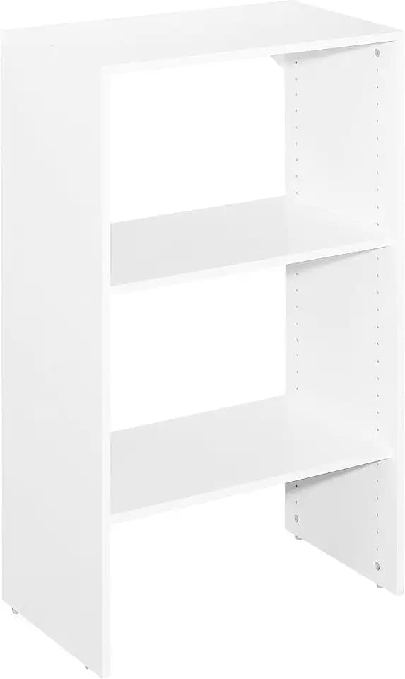 ClosetMaid SuiteSymphony Wood Shelf Unit, 2 Shelves, Adjustable, for Storage, Closet, Clothes, Shoes, Décor, TV, Books, Pure White