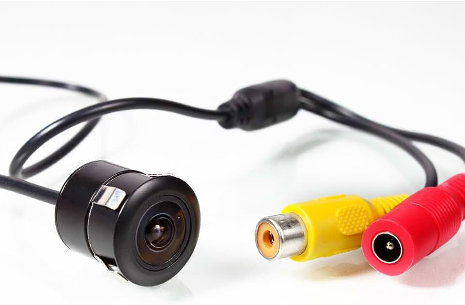 XOMAX XM-011 Micro FARB-Rückfahrkamera System + PAL + Wasserdicht + Weitwinkel 170° + Einparkhilfe + 648 x 488 Pixel Auflösung + inkl. GRATIS Bohraufsatz