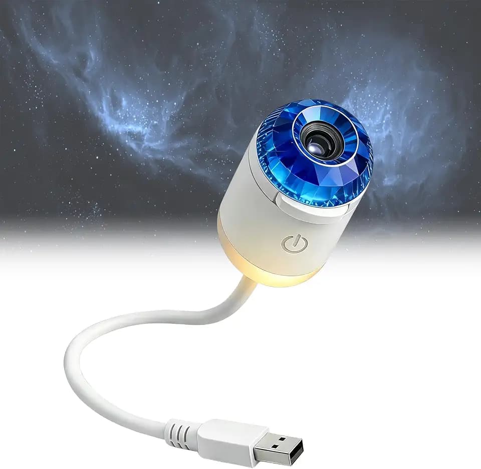 2-in-1 Galaxy Projector Night Light, Mini USB LED Galaxy Projector with Adjustable Brightness, 360° Rotatable Decor Lamp for Ceiling Wall (6 Slides 2nd Gen Upgraded)