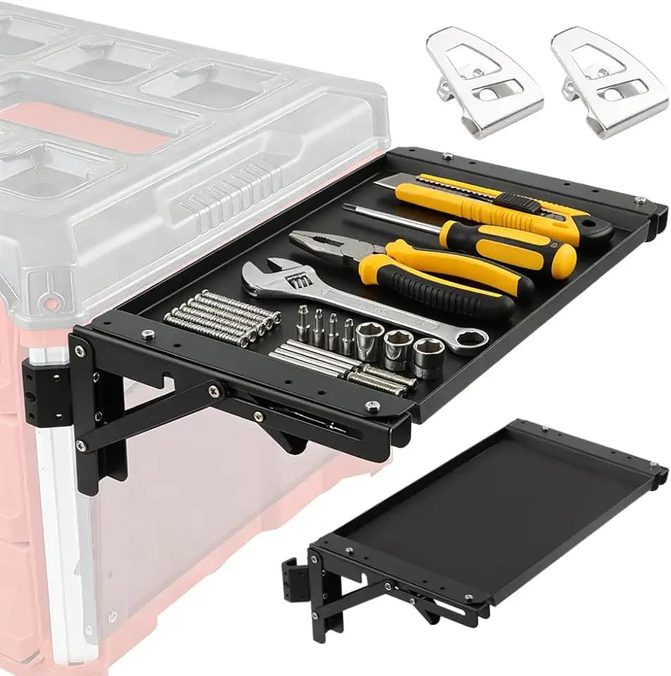 Folding Magnetic Side Table Compatible with Milwaukee Packout Toolbox