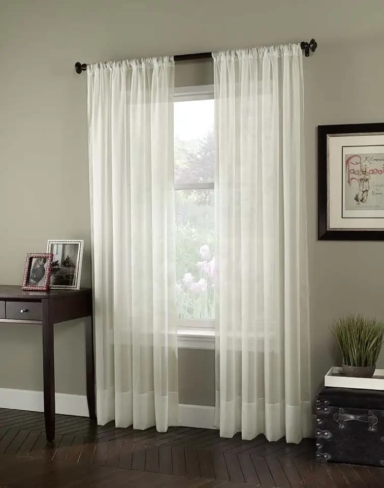 Curtainworks 1Q804003OY Soho Voile Sheer Curtain Panel, 59 by 132", Oyster