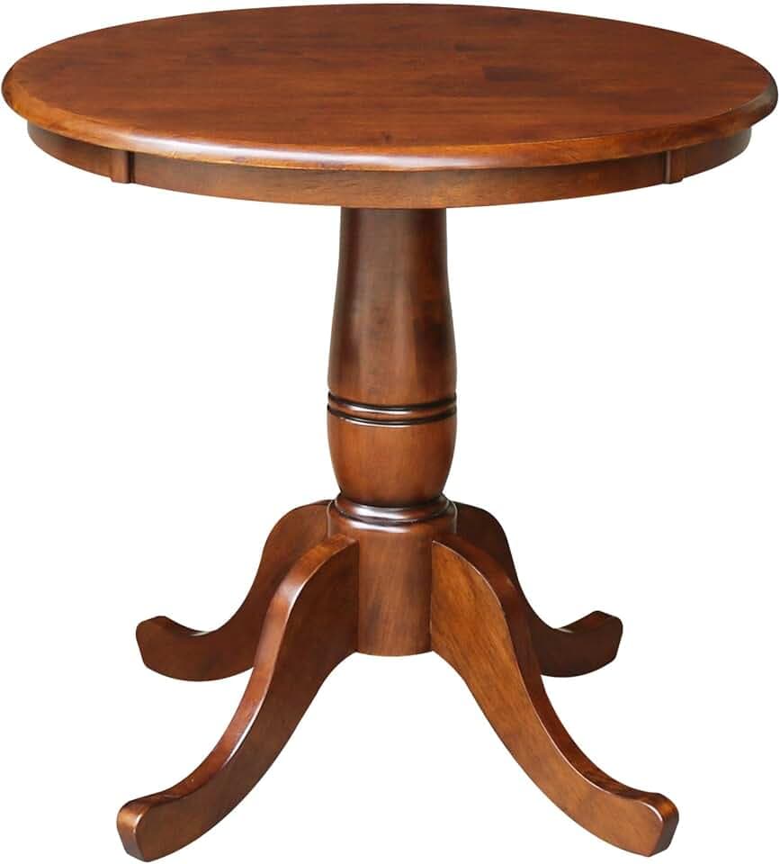 IC INTERNATIONAL CONCEPTS 30" Round Top Pedestal Table - 28.9" H