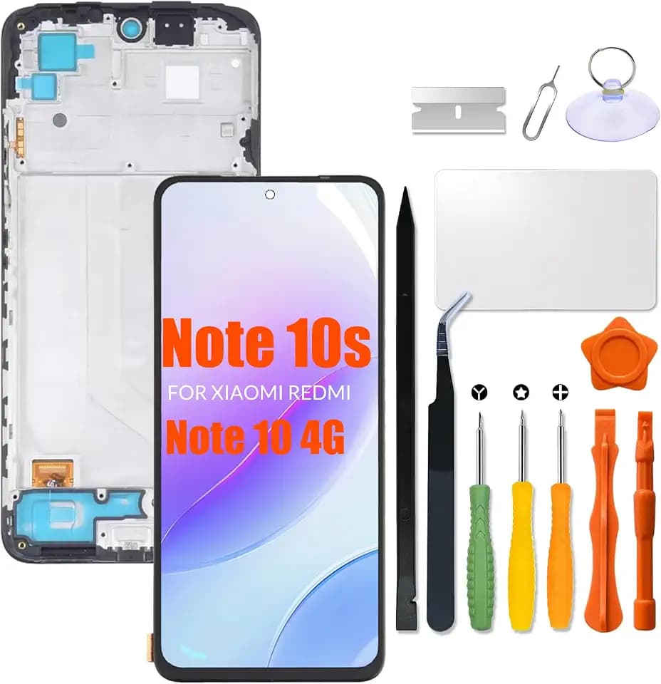 Replacement for Xiaomi Redmi Note 10 4G | Note 10s LCD Screen with Frame for Redmi note10 4G note10s M2101K7AI M2101K7AG M2101K7BG LCD Touch Screen Display Panel Digitizer Assembly with Repair kit