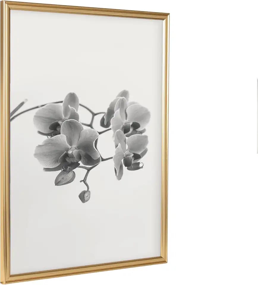 Kate and Laurel Adlynn Modern Rectangle Poster Frame, 20 x 26, Gold, Glam Large Photo Frame for Use as Movie Poster Display or Gallery Wall Piece in Living Room Wall Decor