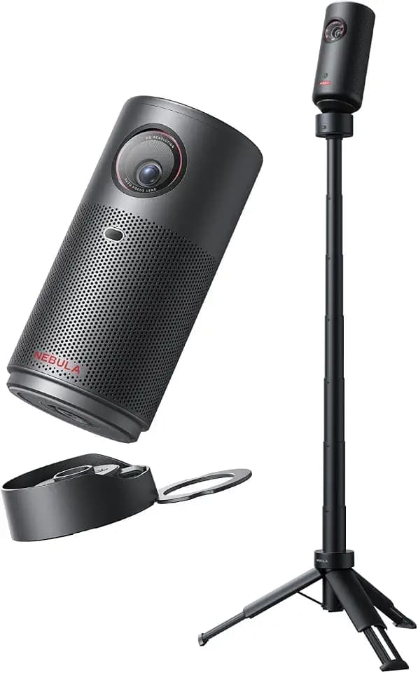 NEBULA Capsule Air Projektor mit Google TV, offiziell Lizenziertes Netflix, 720p Smarter Mini-Beamer mit WLAN & Bluetooth, 2 Stunden Akku, Dolby Digital, ultrakompakt für Flexible Nutzung