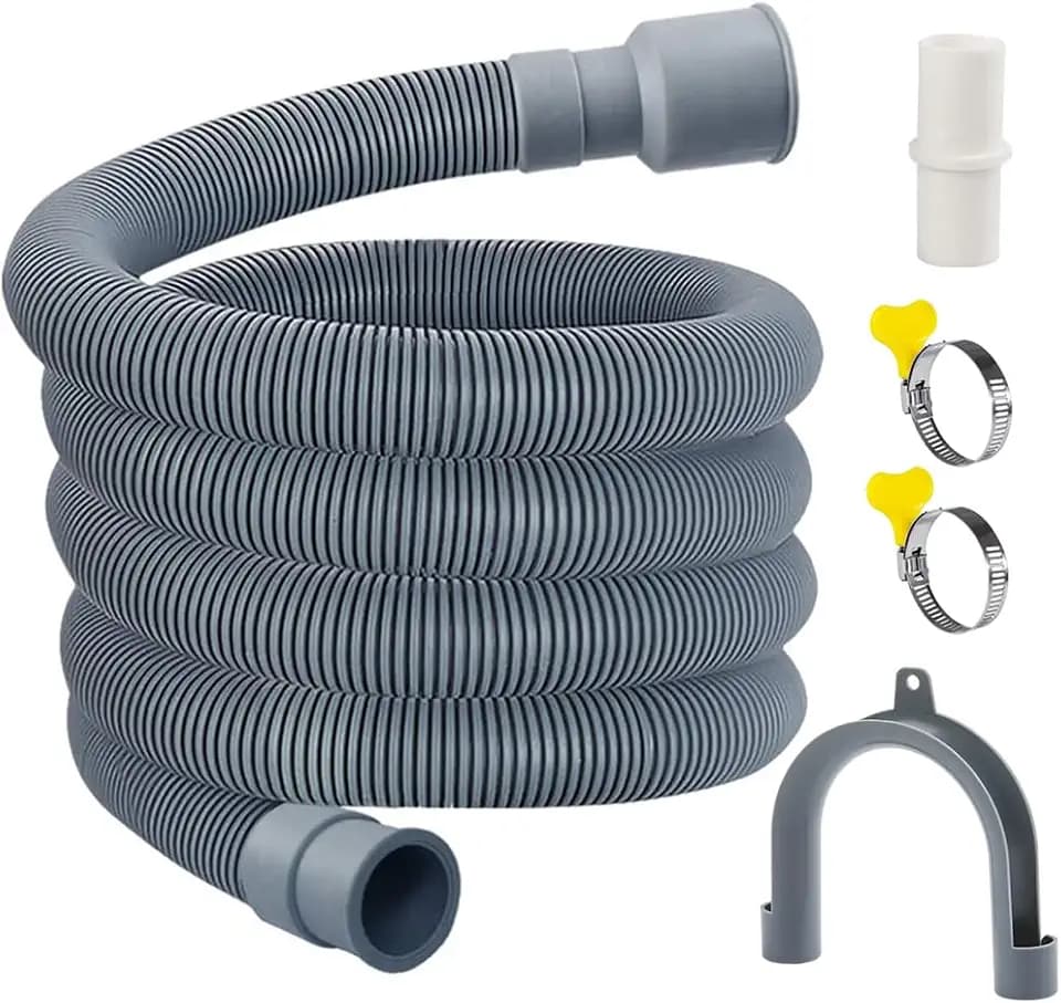 MyLifeUNIT Washing Machine Drain Hose, Washer Drain Hose Extension Kit with 1 Extension Adapter and 2 Hose Clamps, 6.8 Feet