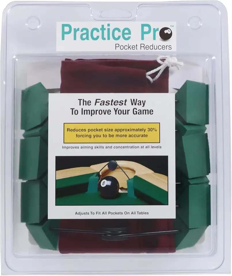Pool Table Pocket Reducers, Set of 6 Billiards Training Aids, Made in USA, Limited