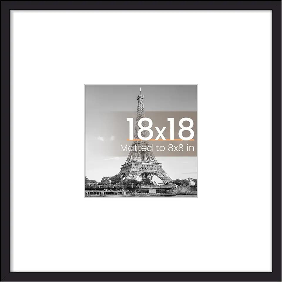 upsimples 18x18 Picture Frame, Wall Decor Photo Frames, Black 1 Pack