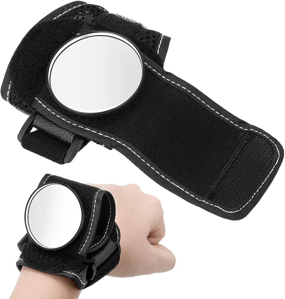 Totority Wearable Cycle Wrist Mirror - Comfortable Nylon Rearview Mirror for Biking Enhanced Safety and Wide Angle Visibility