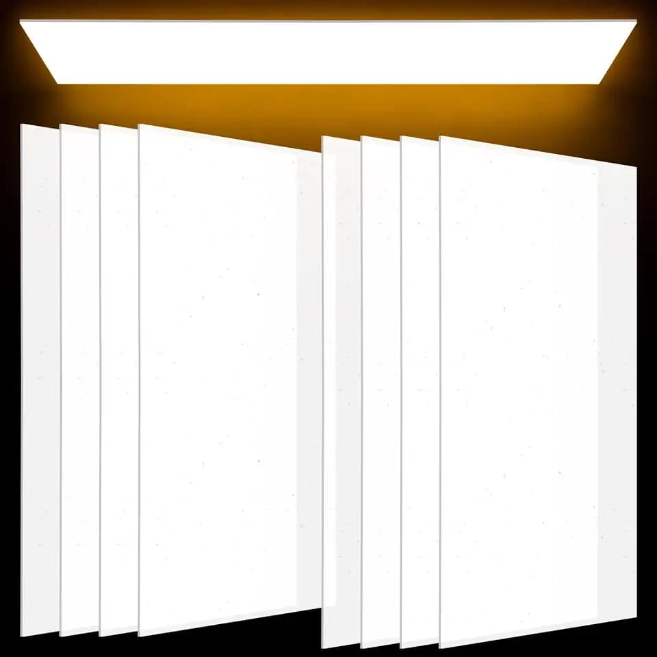 8 Pack Fluorescent Light Diffuser Panel for Drop Ceiling Light, 46.5" x 22.5" x 0.08" Matte PC Frosted Translucent Replacement Flat Sheet for Classroom Office Home Hospital (White)