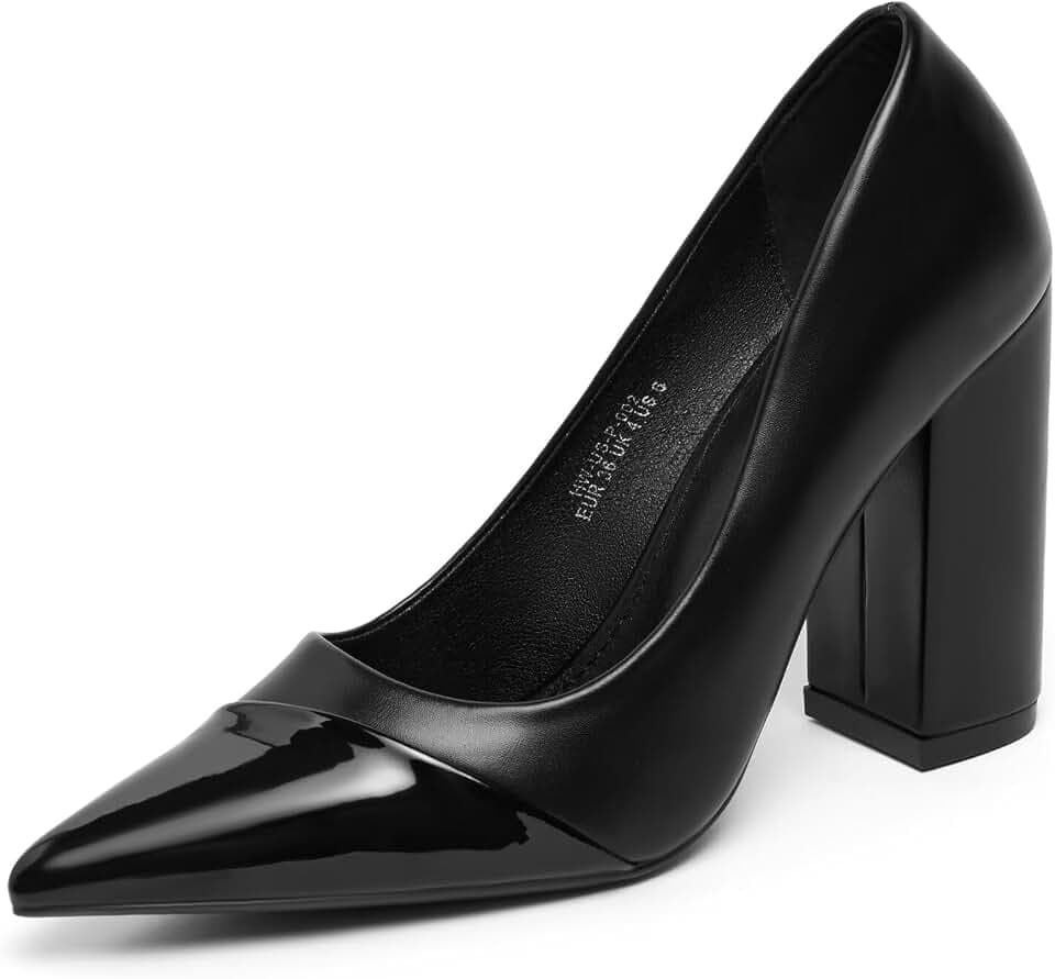 4 inch Pointy Heels Block High Heel Pumps