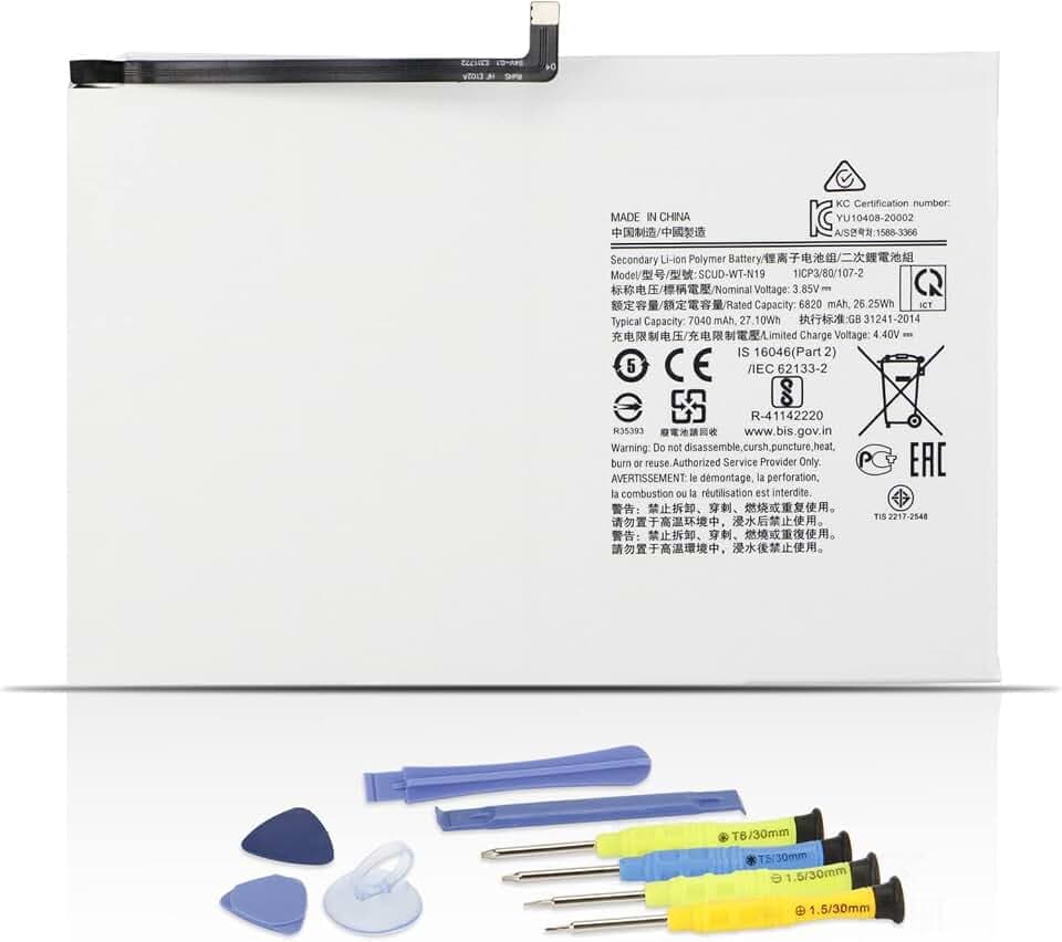 K KYUER 7040mAh SCUD-WT-N19 Tablet Ersatz Akku für Galaxy Tab A7 10.4 2020 SM-T500 SM-T503 SM-T505 SM-T507 SM-T500N SM-T505N 10.4" Series WiFi LTE Cellular Tablet Battery with Tools 27.1Wh