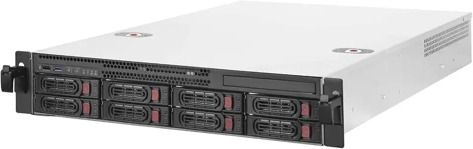 SilverStone Technology SST-RM22-308 - 2U Rackmount Server Gehäuse, unterstützt 8X 2.5/3.5 SAS/SATA HDD/SSD mit Mini-SAS-HD-SFF-8643-12-Gb/s-Schnittstelle Silber