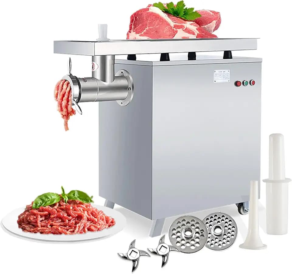 3rd Gen Commercial Meat Grinder, 3000W Industrial Copper Motor, ETL Certified 600KG/h Heavy Duty Electric Meat Mincer Sausage Stuffer with 6mm/8mm Plates, 2 Blades & Stuffing Tubes for Restaurant