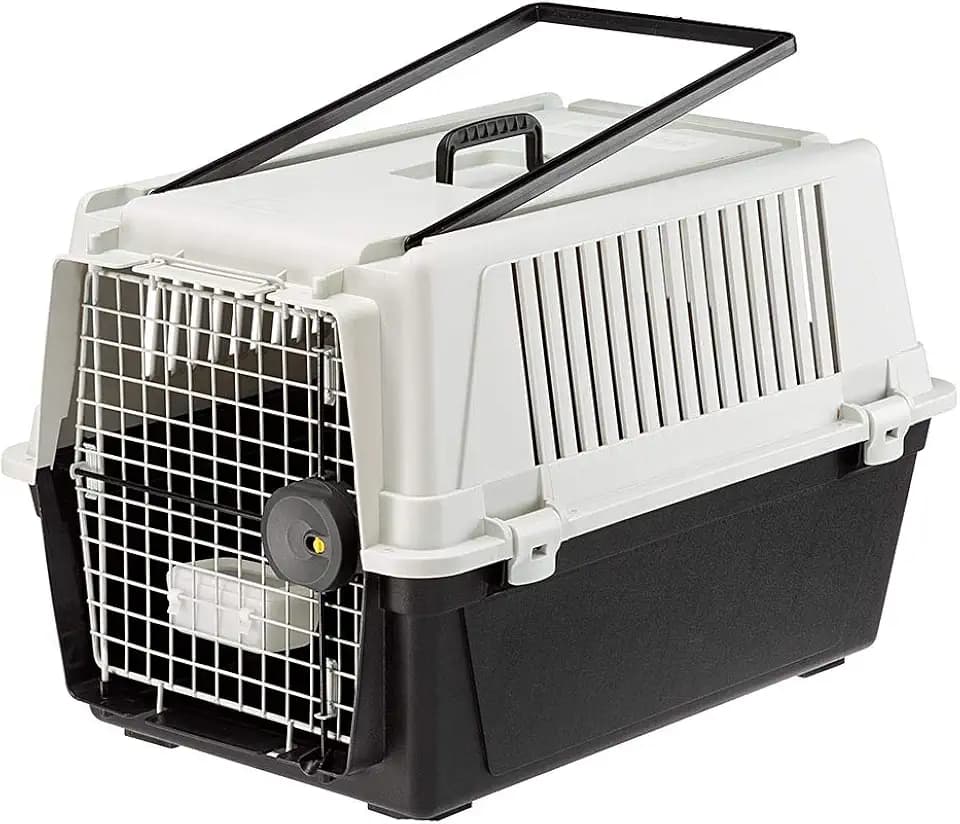 Ferplast Trasportino per cani di taglia media ATLAS 40 PROFESSIONAL, Box per trasporto animali con ciotola inclusa, Porta in acciaio plasticato, Sistema di chiusura di sicurezza, Griglie per l'aerazione, 49 x 68 x h 45,5 cm Grigio