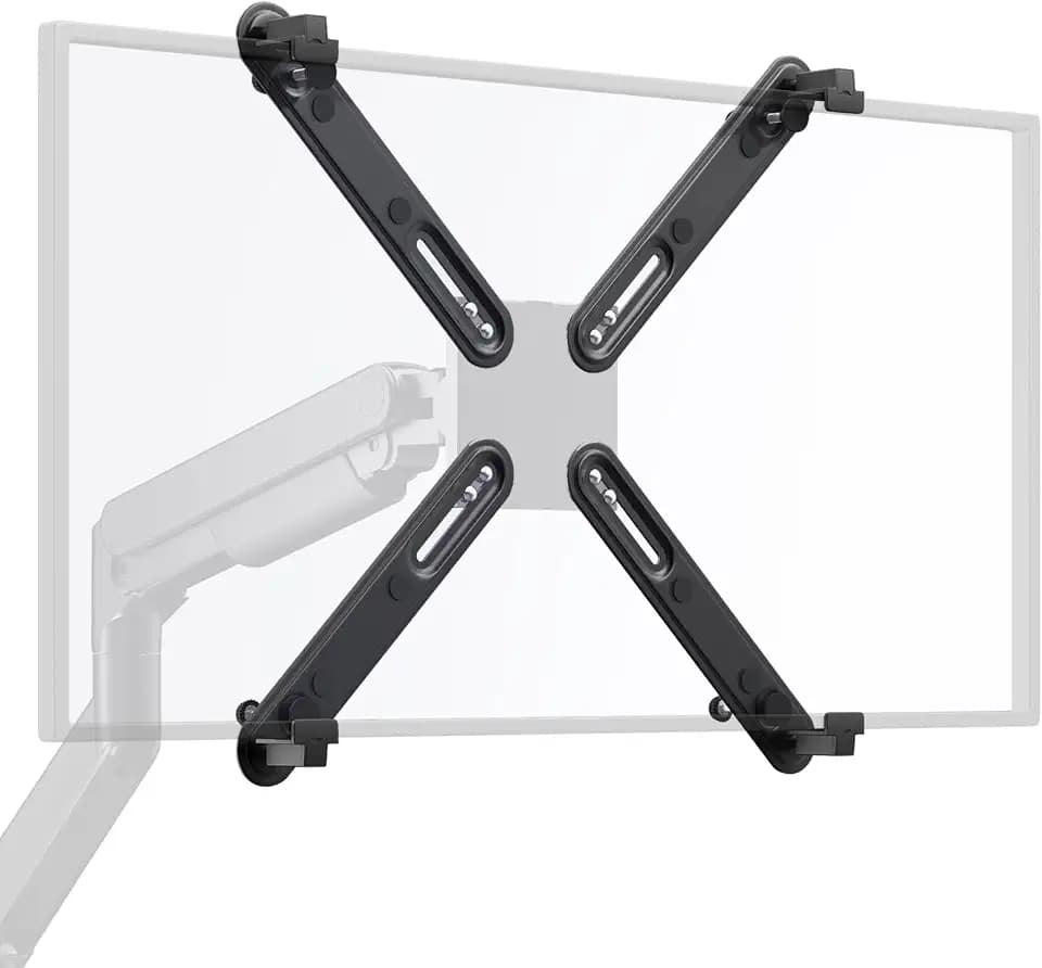 Nicht-VESA Adapter für 17“- 32“ Zoll Monitore Ohne Löcher Hinten, VESA Adapter für Monitor Halterung mit VESA 75x75 bis 100x100 mm, Max. Belastung 10kg