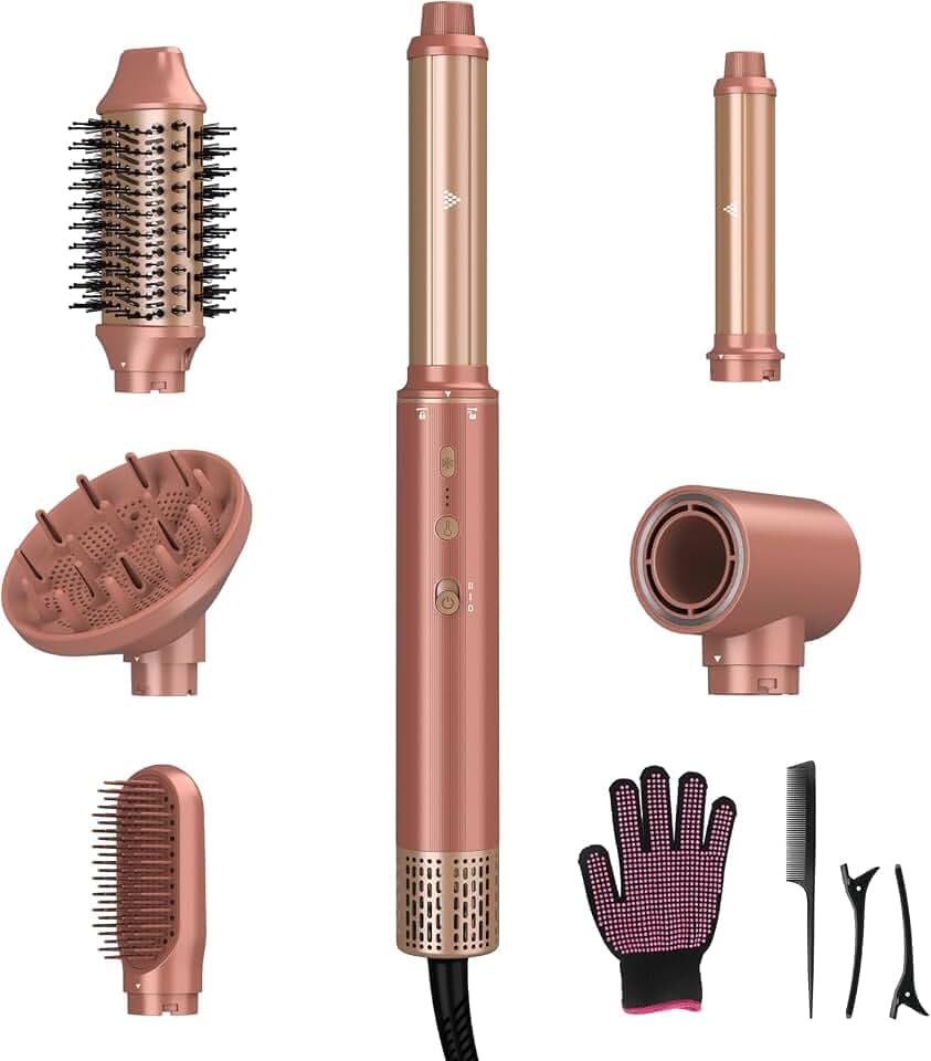 Mythsight StyleVibe 6-in-1 Air Styler with Hair Dryer & Auto-Wrap Curlers