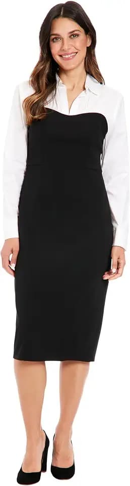 London Times Women's Mixed Media Sweetheart Sheath Dress