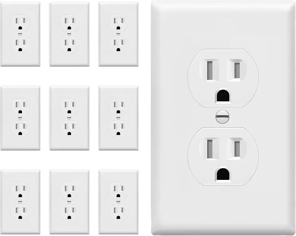 ENERLITES Tamper-Resistant Duplex Receptacle Outlet with Wall Plate, White