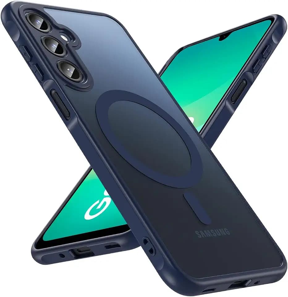 Verco Schutzhülle für Samsung Galaxy A27 5G Hülle, Magnetisch für Samsung A27 5G Handyhülle Matt Stoßfest kompatibel mit QI Wireless Laden Zubehör Dünn Case Cover, Blau