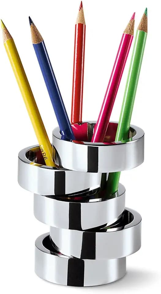 Philippi Rotondo Pen Holder, Chrome, 2.4x2.4x3.5
