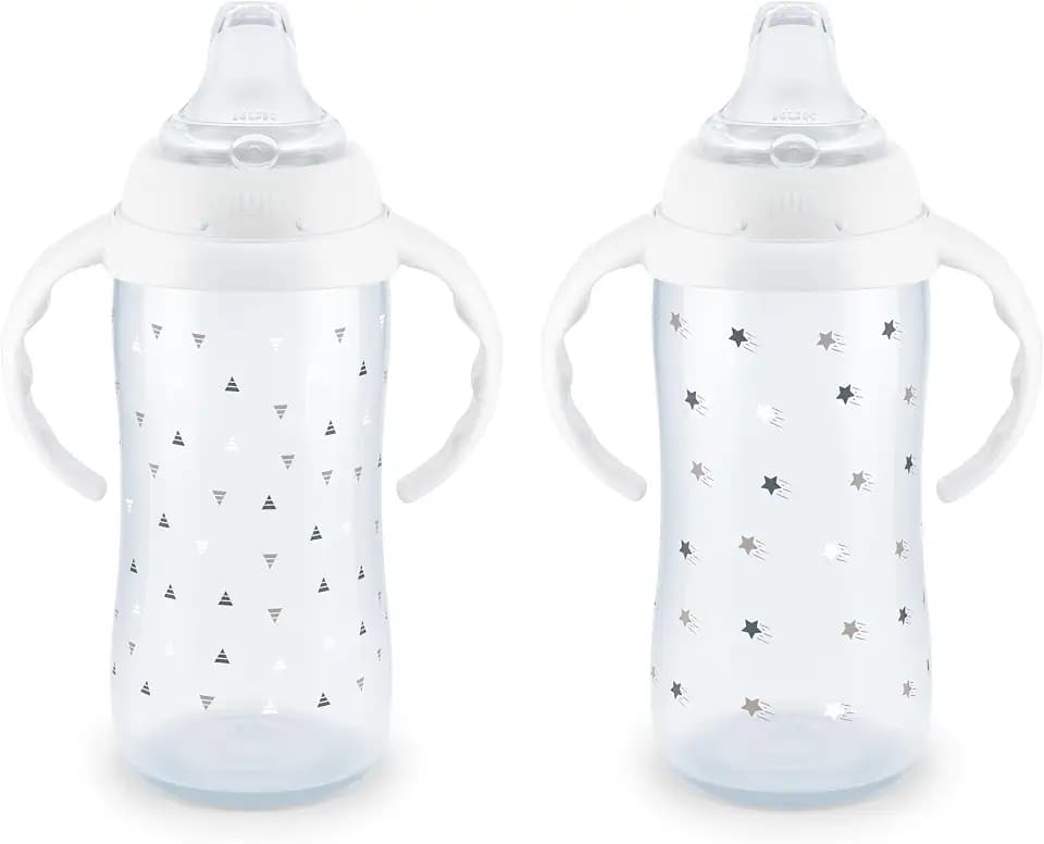 NUK Learner Cup 6+ Months Timeless Collection Amazon Exclusive 10 Oz – BPA Free Spill Proof Sippy Cup 2 Count (Pack of 1)