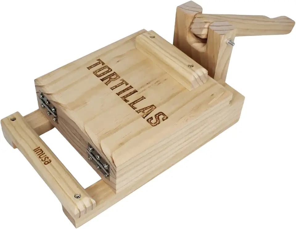 IMUSA 7.5 Inch Wood Tortilla Press