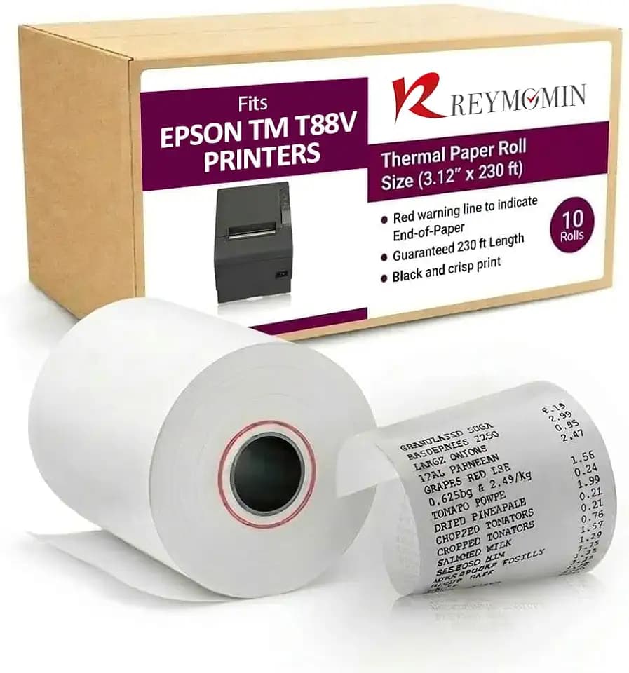 Thermal Paper Compatible with Epson TM-T88V, TM-T88VI, TM-m30-10 Rolls