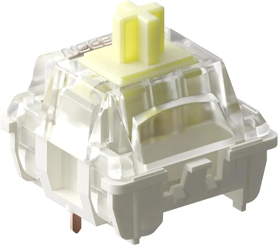 Gateron Jupiter Switch Set – 110PCS Banana Tactile Mechanical Switches, 59gf, 3.4mm Travel, Gentle Sound, Pre-Lubed, Two-Stage Spring, 3-Pin, SMD-LED Compatible, for Gaming & Office Keyboards