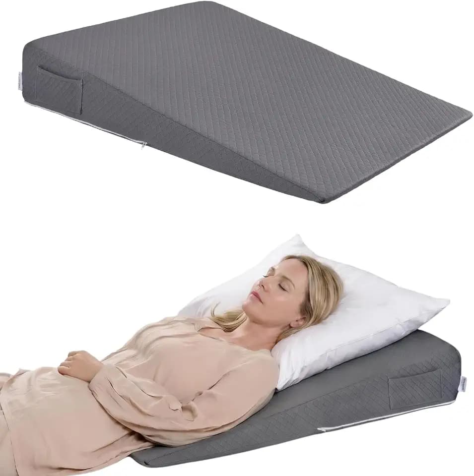 FSA Eligible 31" Extra-Long Wedge Pillow for Sleeping, Reflux, Snoring,Gray