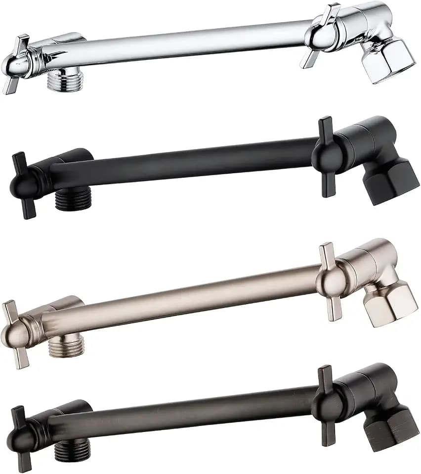 Shower Extension, Adjustable Shower Arm for Bathroom, Solid Brass Shower Arm with Lock Joints, Tool-Free Insatllation (Chrome, 8 Inch)