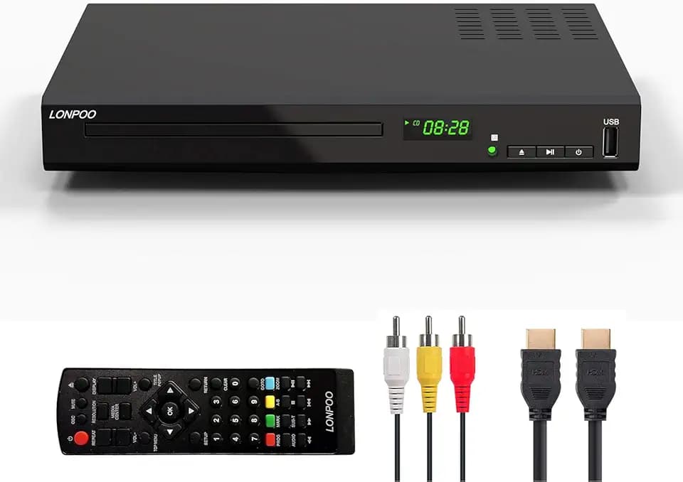 LONPOO 1080P Blu-Ray DVD Player für TV,HDMI/AV,Dolby TrueHD & DTS-HD Audio