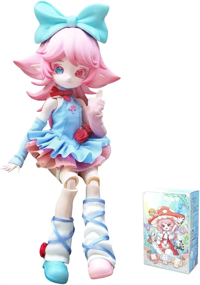 CALEMBOU BJD Blind Box, 1/12 Mushroom Series 15cm Ball Jointed Doll, Cute Dress Up Doll with Joints, Collection Action Figure for Birthday Christmas