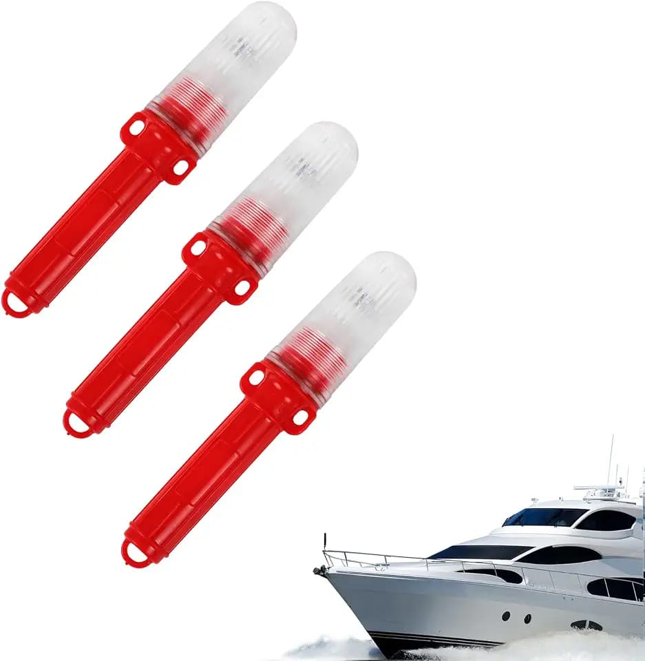 3PCS Boat Flares, 2026 Upgrade Marine Flares,Visual Distress Signals for Boats, Waterproof and High Visibility for Fishing Boats, Life Rafts & Emergency Signaling(Red)