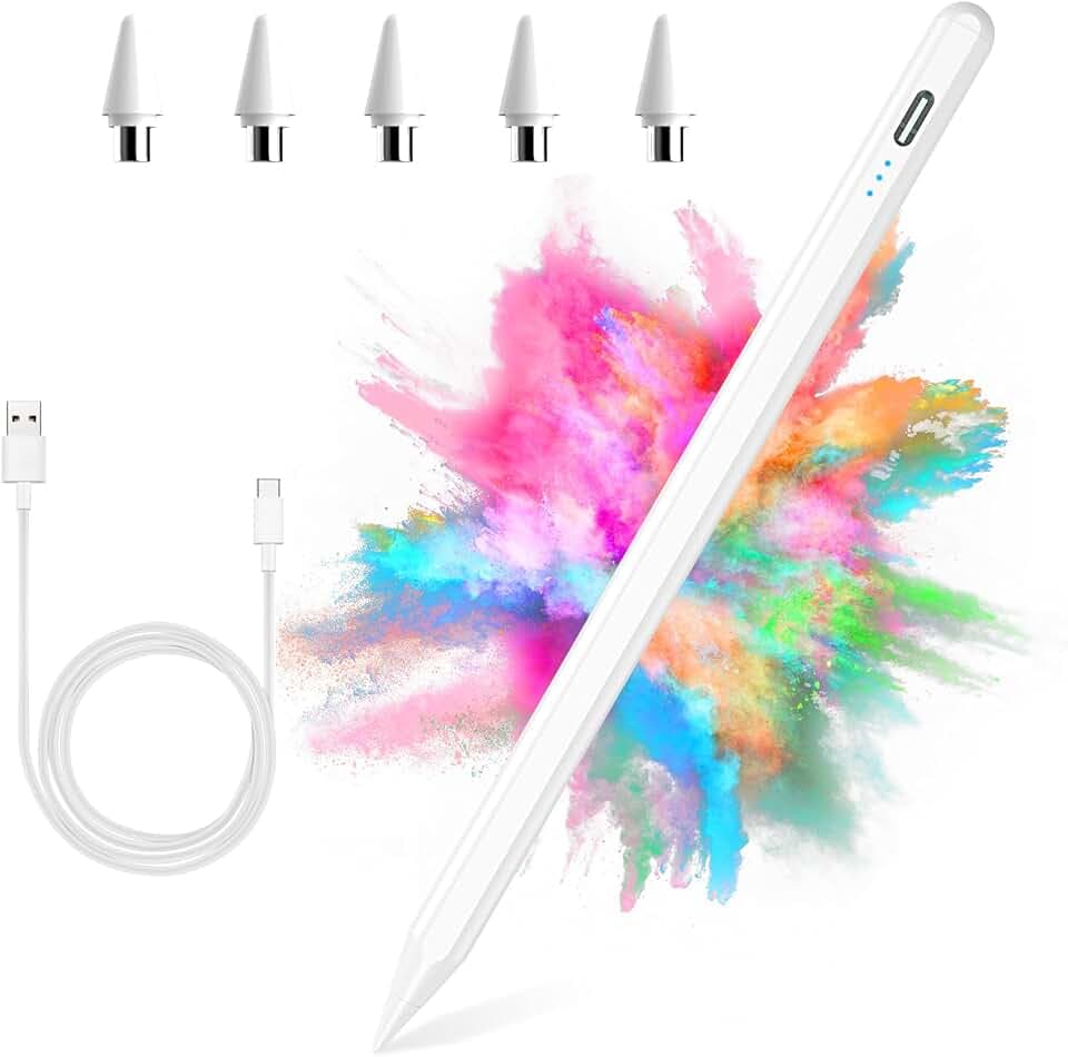 Tablet Stift Android Stylus Pen für Samsung/Huawei/Lenovo/Mi/Vivo, Universal Stift mit Hoher Präzision und Neigungs Empfindlichkeit(Weiß)
