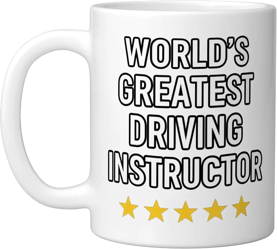 Teacher World's Greatest Driving Instructor, Educ Ceramic Mug, White