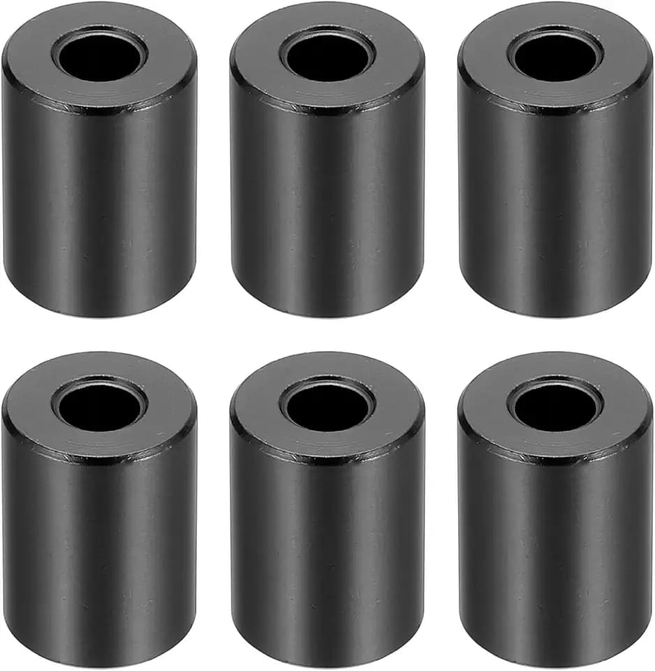 PATIKIL M6 Aluminum Spacers, 6 Pcs Metal Spacers Aluminum 6.2mm ID x 15mm OD x 20mm L Aluminum Spacer Screw Standoff Round for 1/4" or M6 Screw Bolts,Black