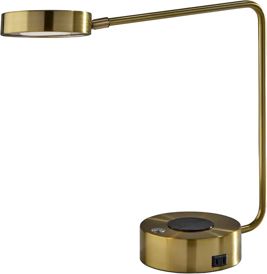 Adesso Desk Lamp with Dual USB Ports & Wireless Charging Pad, 15"