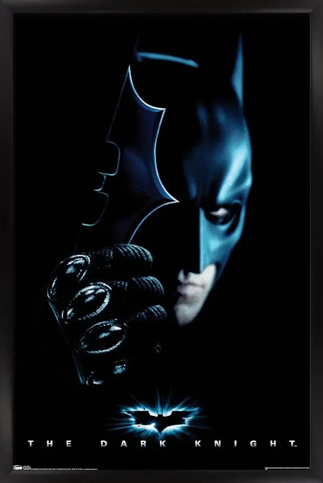 Trends International DC Comics Movie - The Dark Knight - Batman with Batarang Wall Poster, 22.375" x 34", Black Framed Version