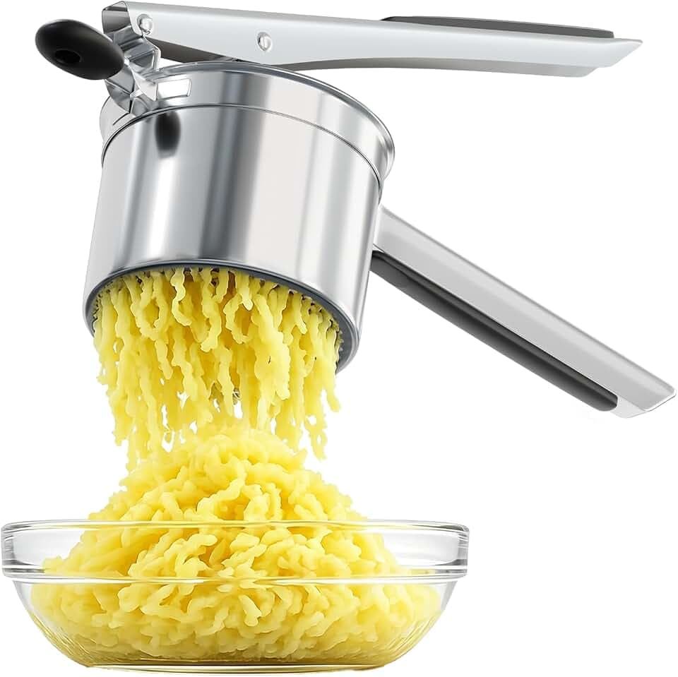 Large 15 oz Stainless Steel Fixed Disc Potato Ricer