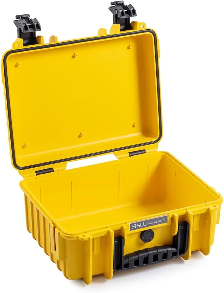 B&W International Transportkoffer Outdoor 3000 (PP.117) Gelb – Leerkoffer – wasserdicht (IP67), staubdicht, schlagfest, extrem robust