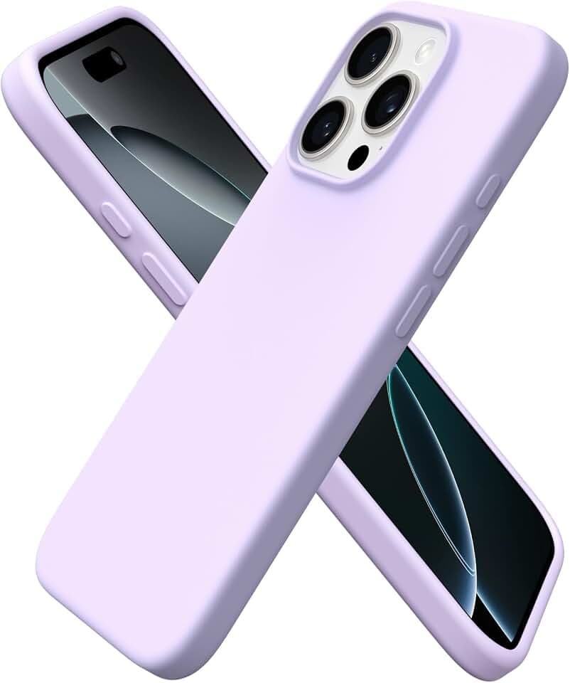 ORNARTO for iPhone 16 Pro Case, Liquid Silicone, Pastel Lilac