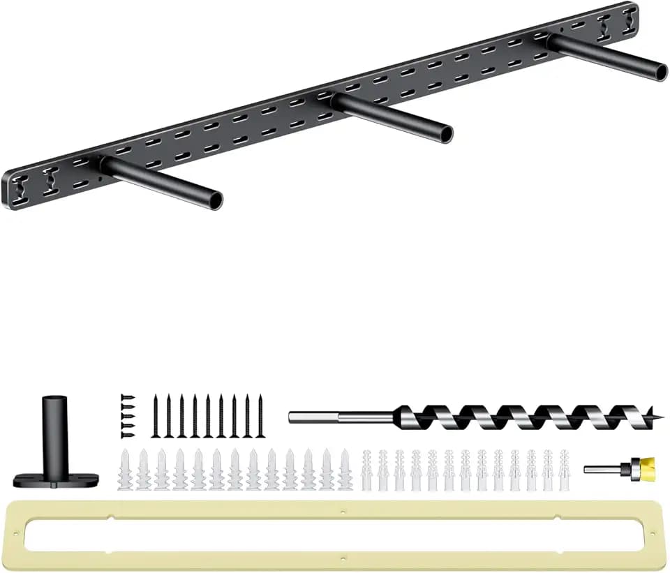 1pc Floating Shelf Hardware Heavy Duty Hidden Shelf Brackets Support,Wall Mounting Invisible Floating Shelves Bracket with Jig (34" x 8" x 1.5" with Tools)
