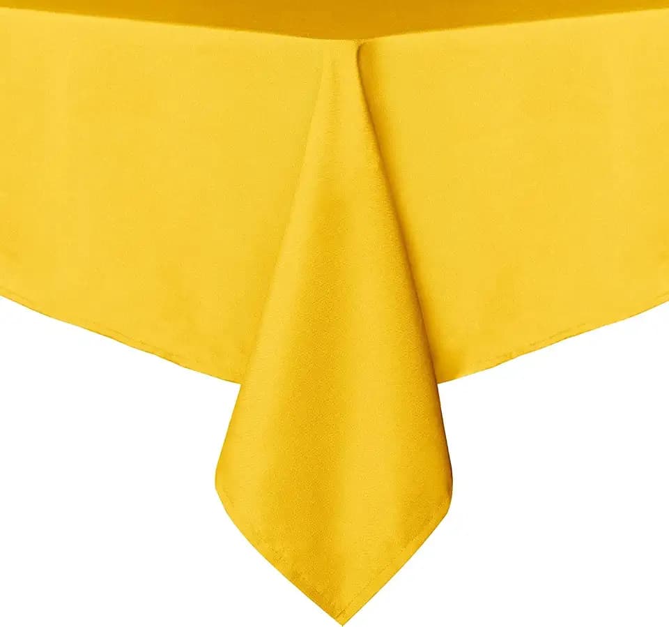Obstal 210GSM Rectangle Table Cloth, Yellow, 54 x 54 Inch