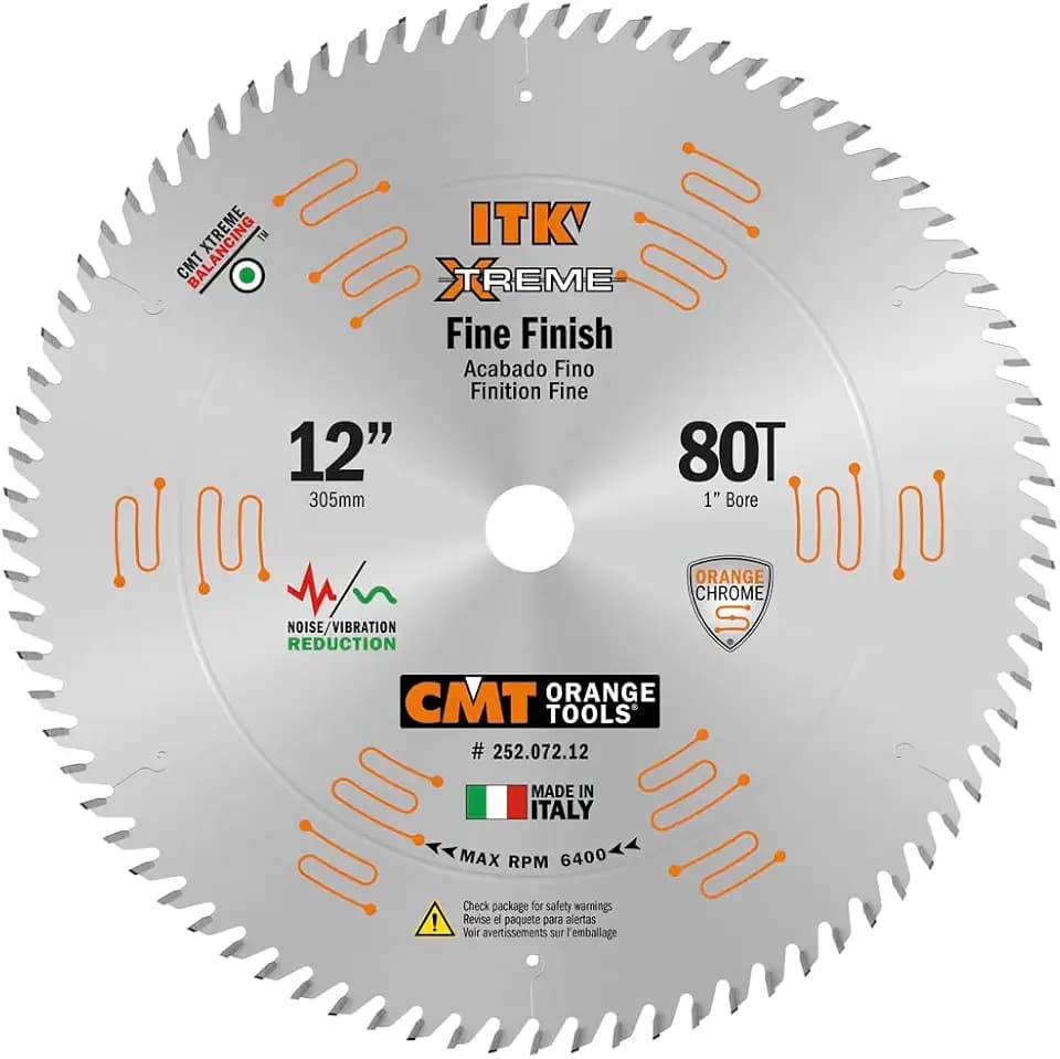 CMT Orange Tools 252.072.12 - Fine Finishing Saw Blade D=12 B=1 ß=ATB 20 K=0.118 P=0.087 a=15