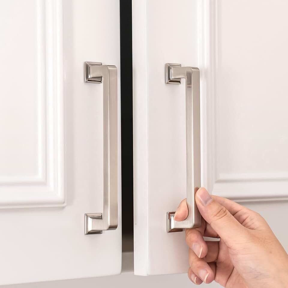 homdiy 20 Pack 5 Inch Brushed Nickel Cabinet Pulls, Solid Zinc Alloy