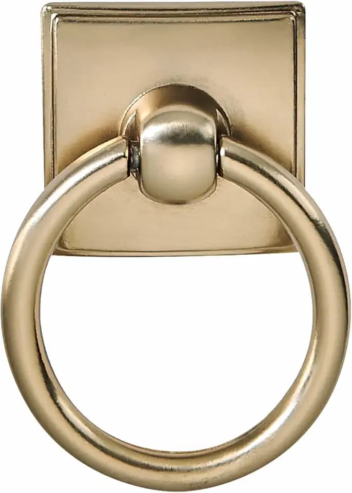 khtumeware 2-Pack 1.9 Inch Champagne Bronze Cabinet Knobs - Ring Pull Drawer Handles for Dresser, Kitchen Cabinets - Durable Zinc Alloy Hardware.