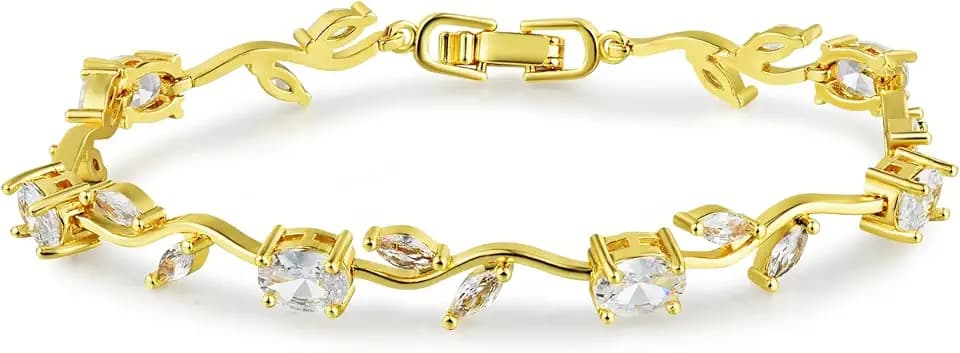 Tulip Bracelet for Women, Cubic Zirconia Flower Bracelets